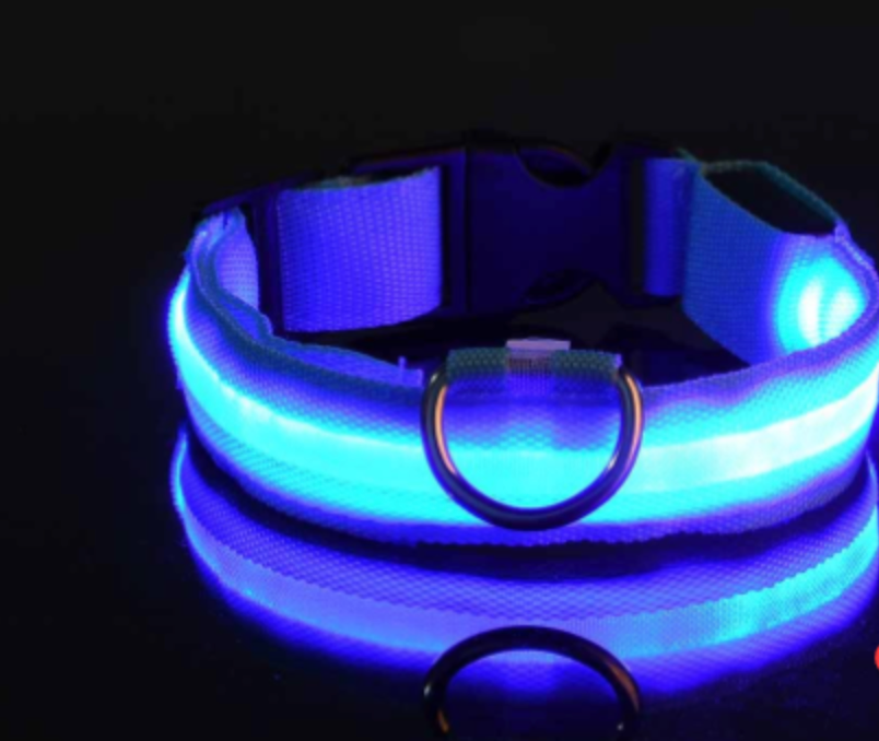 Collar Luminoso Ajustable e Impermeable para Mascotas