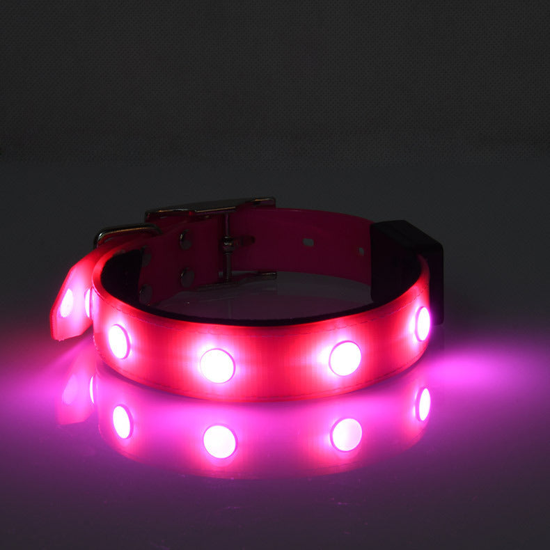 Collar Luminoso Ajustable e Impermeable para Mascotas