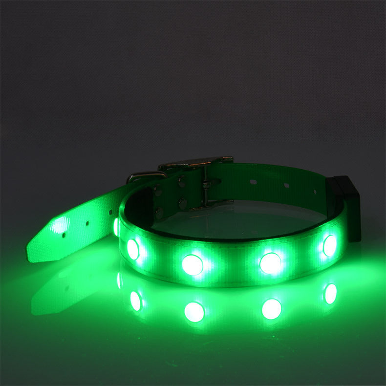 Collar Luminoso Ajustable e Impermeable para Mascotas