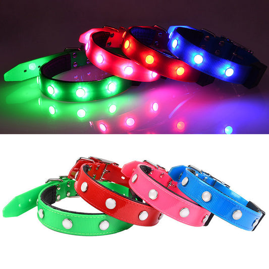 Collar Luminoso Ajustable e Impermeable para Mascotas